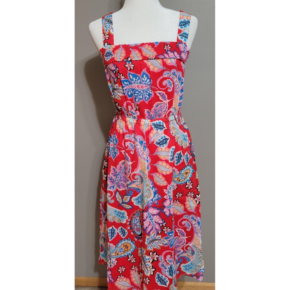 Talbots Fit & Flare Cotton Fantastic Paisley Dress